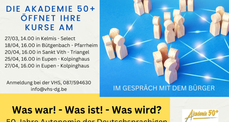 Die AKADEMIE 50+ öffnet ihre Kurse zu 50 Jahre Autonomie der Deutschsprachigen Gemeinschaft